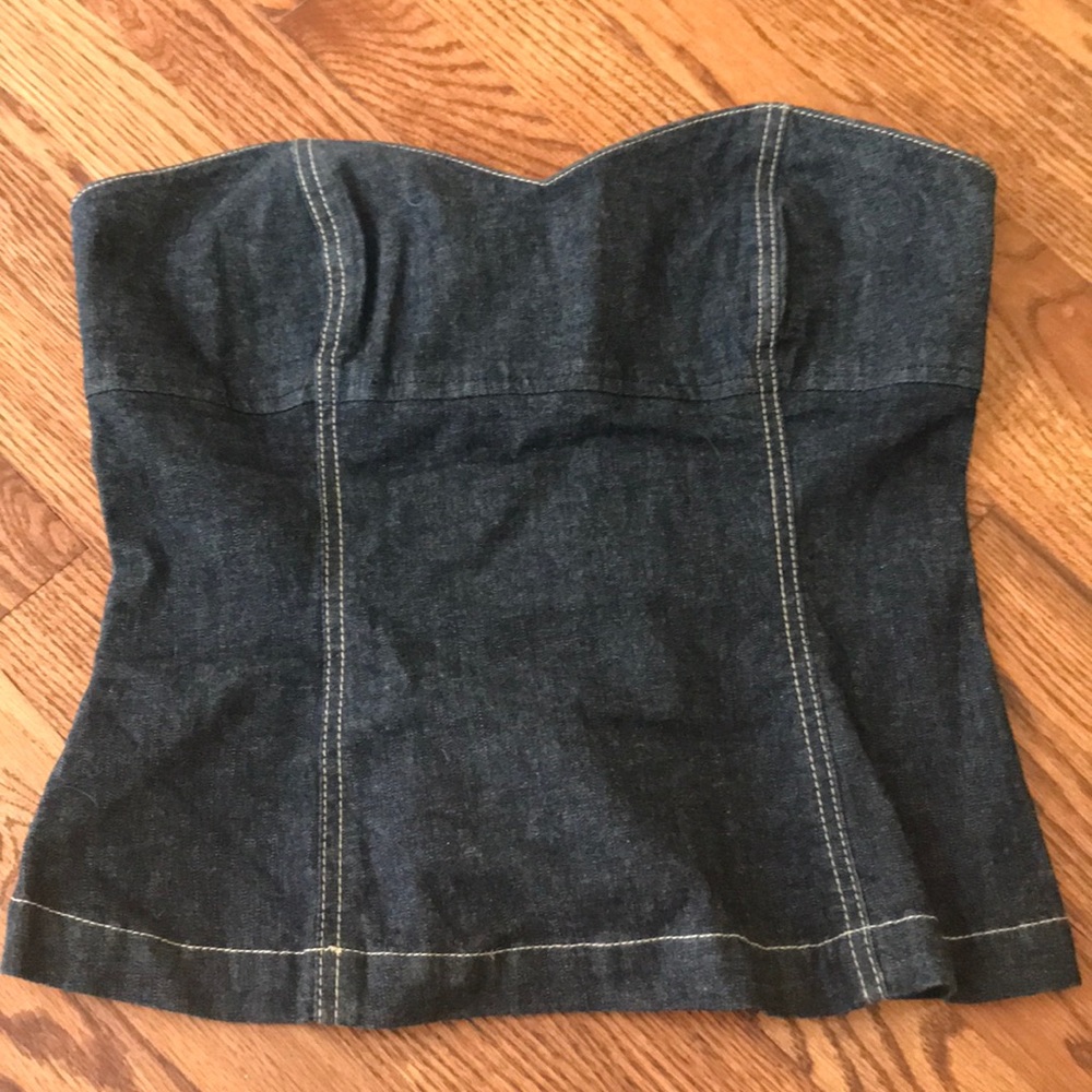 White house black market strapless top